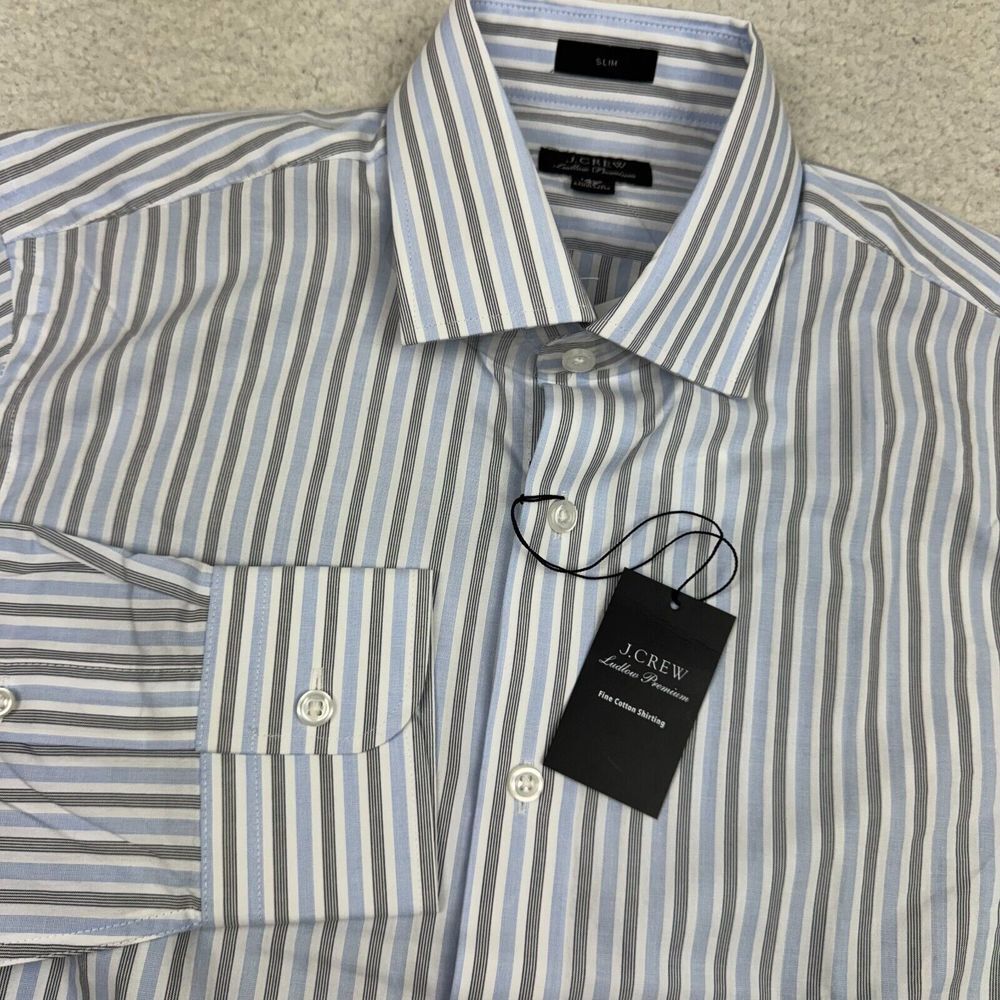 NWT J Crew Ludlow Premium Dress Shirt Men‎ 14.5/32 Slim Fit Button Up Cutaway